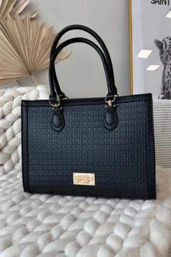 Discount Torebka Z Tłoczonym Wzorem BAG6150-020 Czarna Torebki Nobo|Torebki Klasyczne