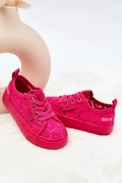 Sale Big Star Shoes Trampki Ażurowe Big Star JJ374131 Różowe