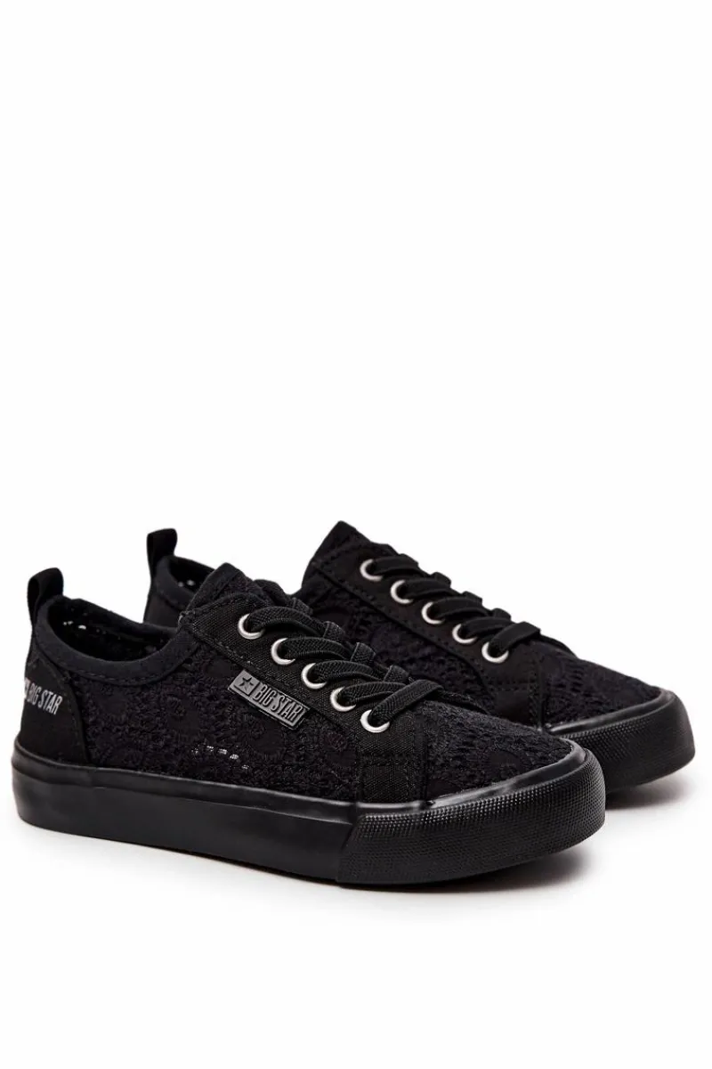 Best Big Star Shoes Trampki Ażurowe Big Star JJ374011 Czarne Czarny