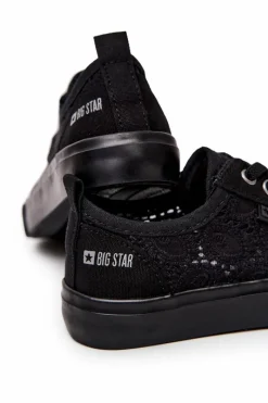 Best Big Star Shoes Trampki Ażurowe Big Star JJ374011 Czarne Czarny