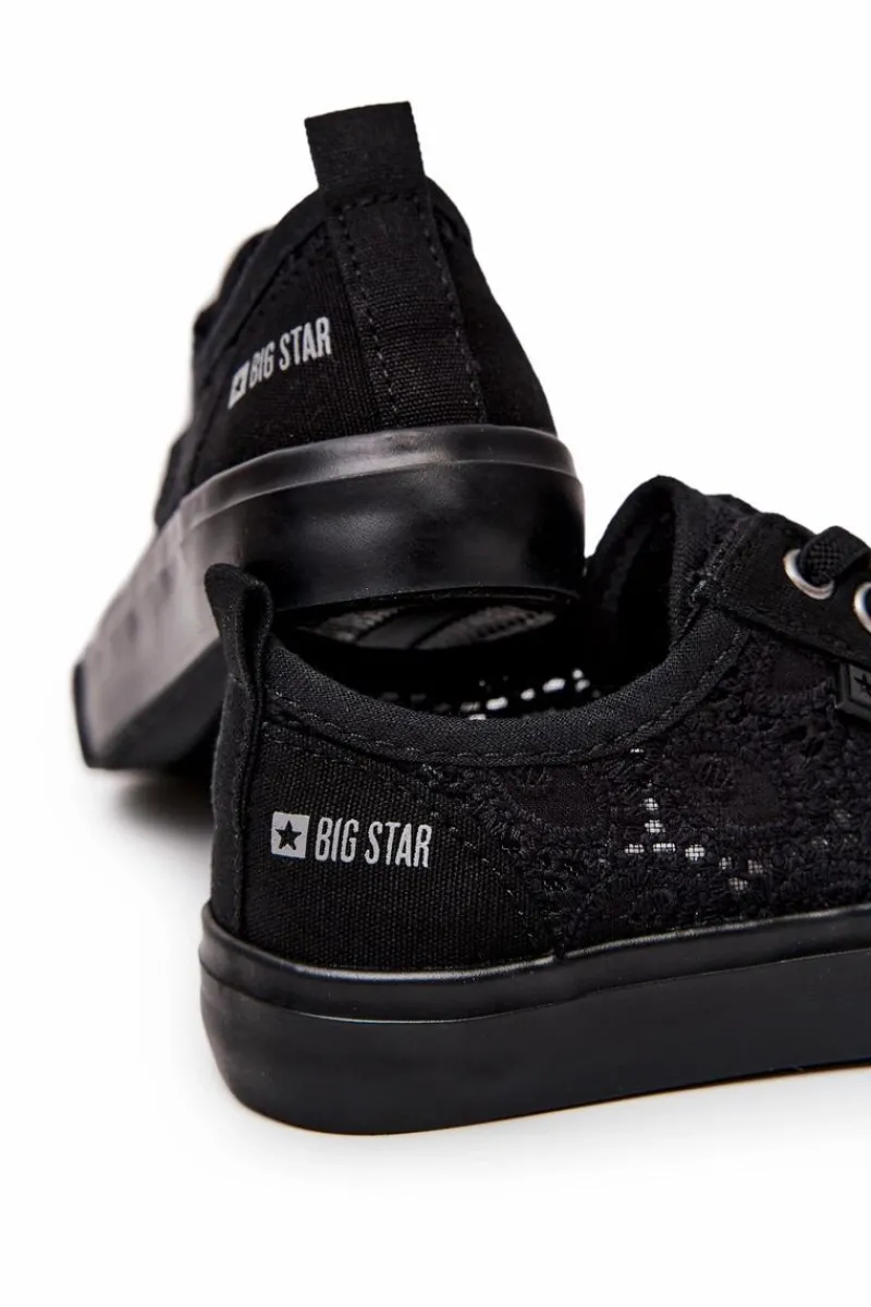 Best Big Star Shoes Trampki Ażurowe Big Star JJ374011 Czarne Czarny