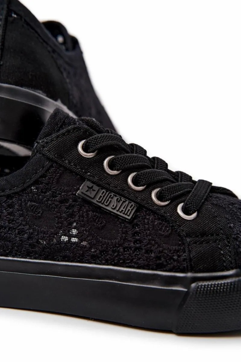 Best Big Star Shoes Trampki Ażurowe Big Star JJ374011 Czarne Czarny