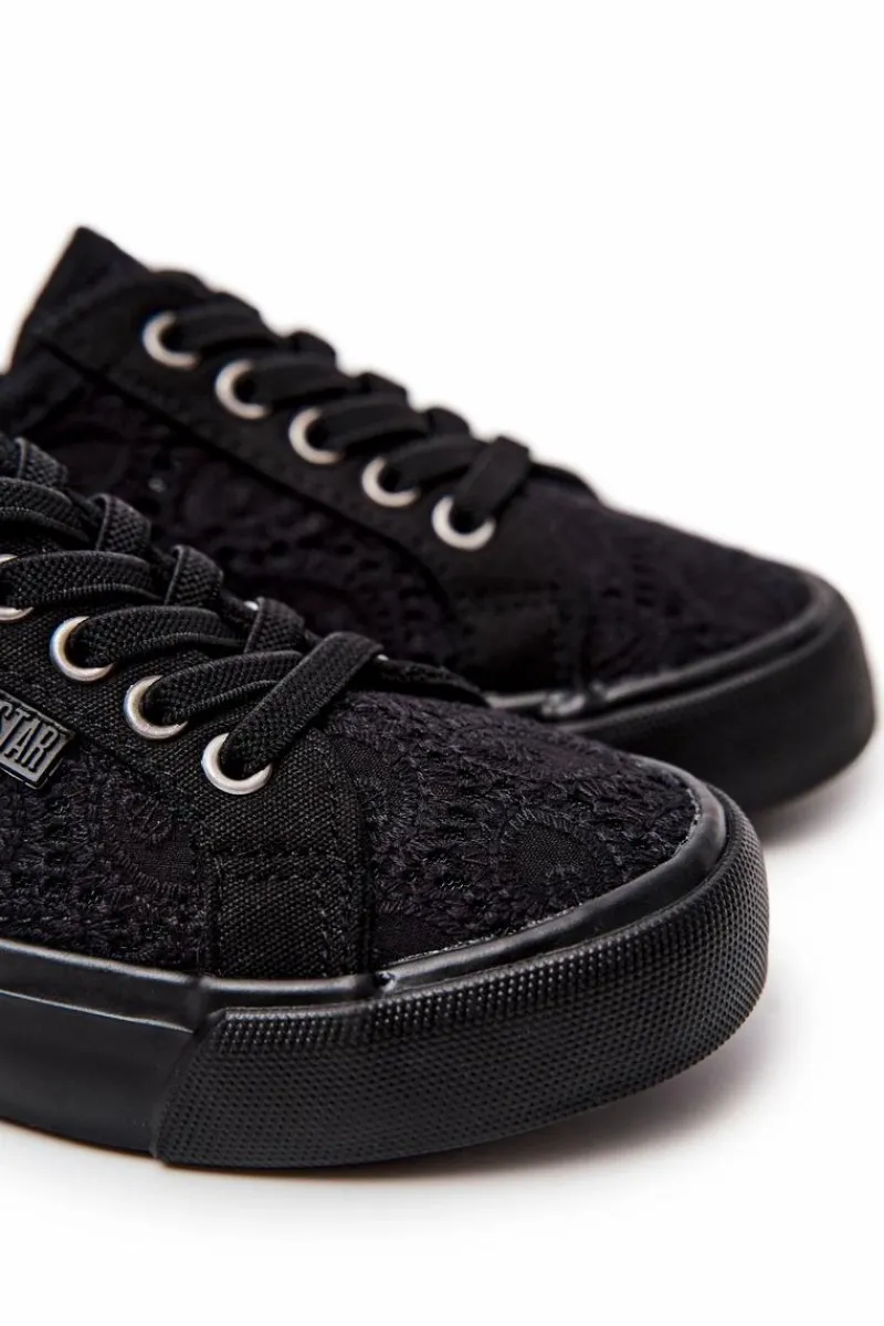 Best Big Star Shoes Trampki Ażurowe Big Star JJ374011 Czarne Czarny