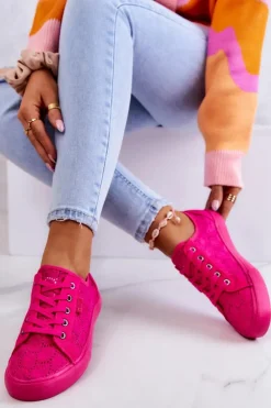 Trampki Damskie Big Star|Trampki Damskie Niskie>Big Star Shoes Trampki Ażurowe BIG STAR JJ274060 Różowe