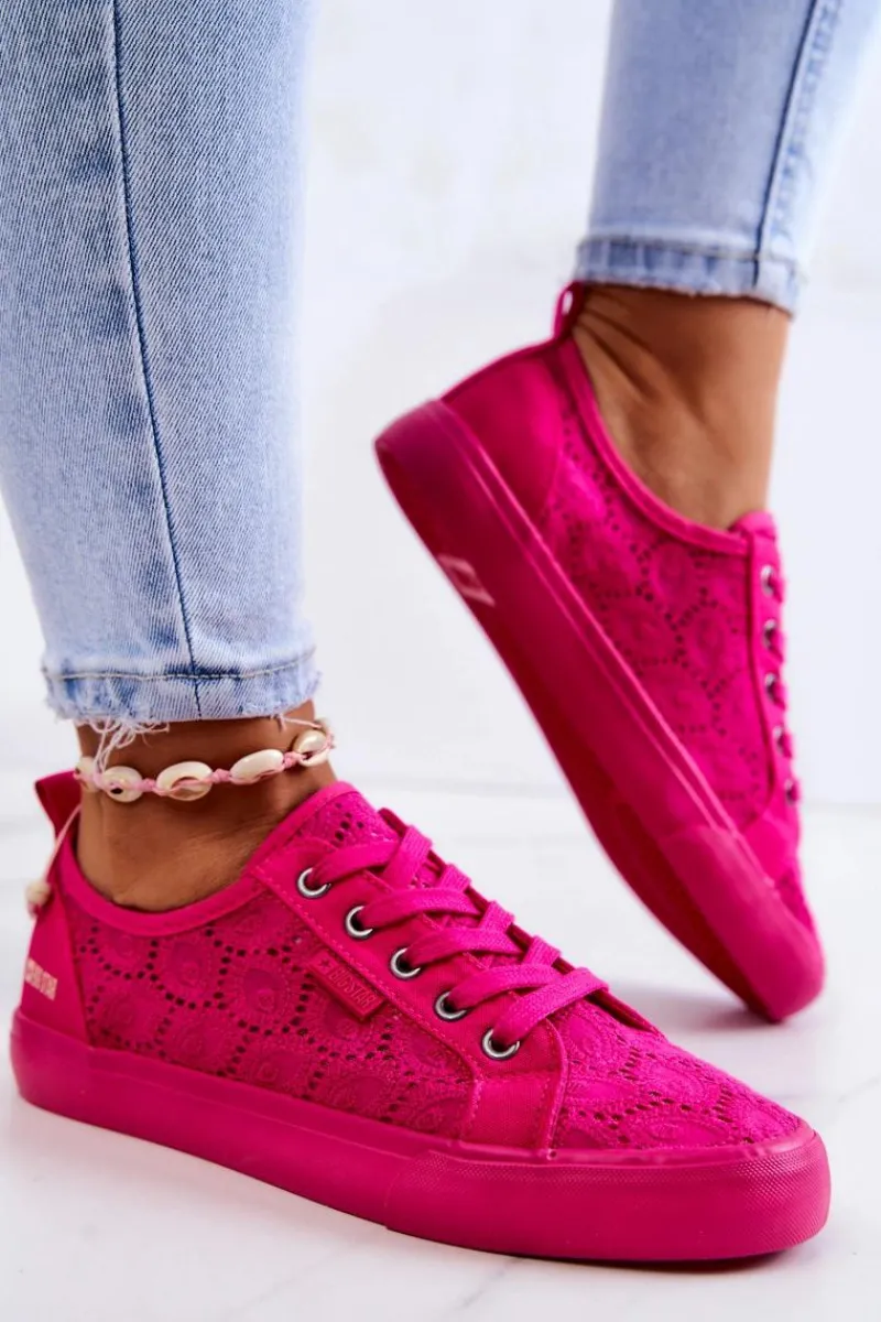 Trampki Damskie Big Star|Trampki Damskie Niskie>Big Star Shoes Trampki Ażurowe BIG STAR JJ274060 Różowe