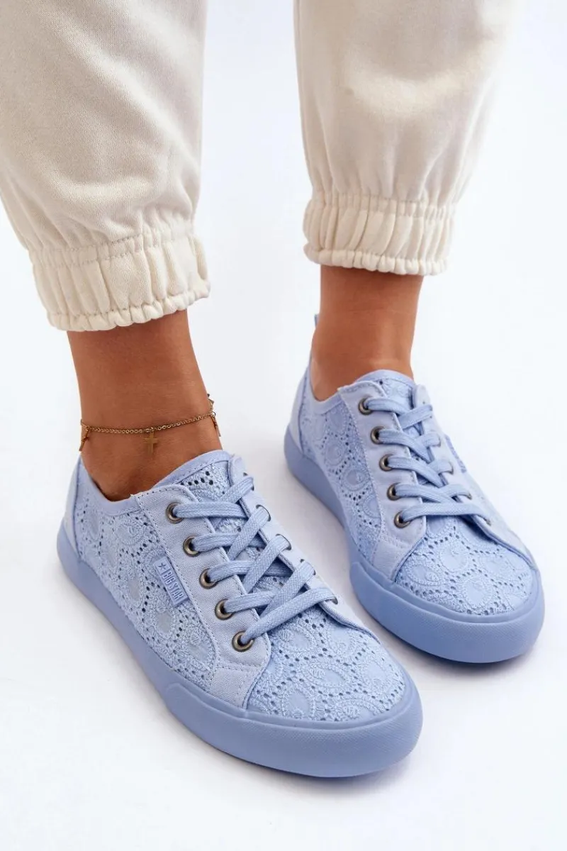 Outlet Big Star Shoes Trampki Ażurowe BIG STAR JJ274061 Niebieskie