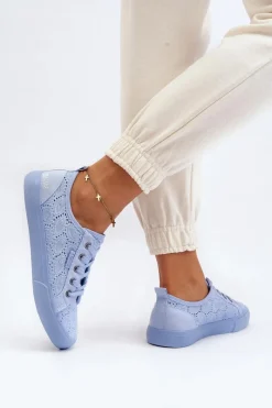 Outlet Big Star Shoes Trampki Ażurowe BIG STAR JJ274061 Niebieskie