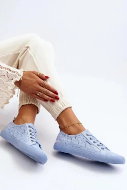 Outlet Big Star Shoes Trampki Ażurowe BIG STAR JJ274061 Niebieskie