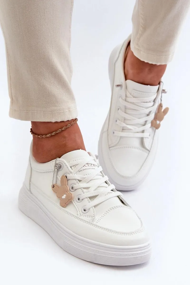 Discount Trampki Buty Sportowe Damskie Na Platformie Z Ozdobą Białe Vinceza 13613 Damskie Sneakersy Damskie