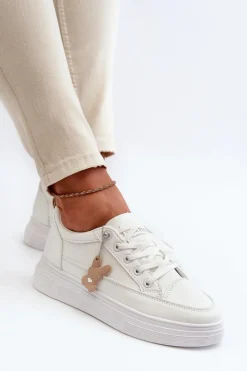Discount Trampki Buty Sportowe Damskie Na Platformie Z Ozdobą Białe Vinceza 13613 Damskie Sneakersy Damskie