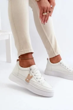 Discount Trampki Buty Sportowe Damskie Na Platformie Z Ozdobą Białe Vinceza 13613 Damskie Sneakersy Damskie