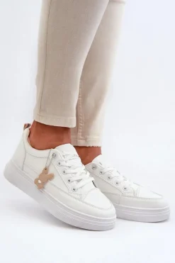 Discount Trampki Buty Sportowe Damskie Na Platformie Z Ozdobą Białe Vinceza 13613 Damskie Sneakersy Damskie