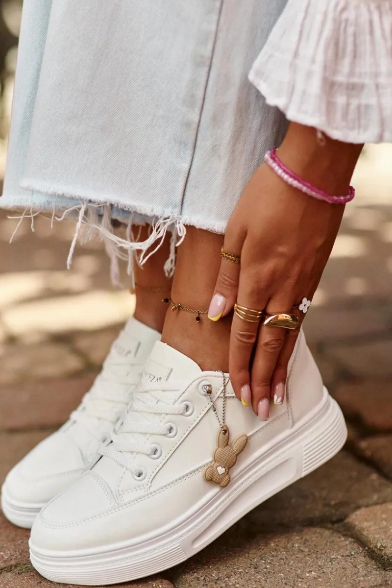 Discount Trampki Buty Sportowe Damskie Na Platformie Z Ozdobą Białe Vinceza 13613 Damskie Sneakersy Damskie