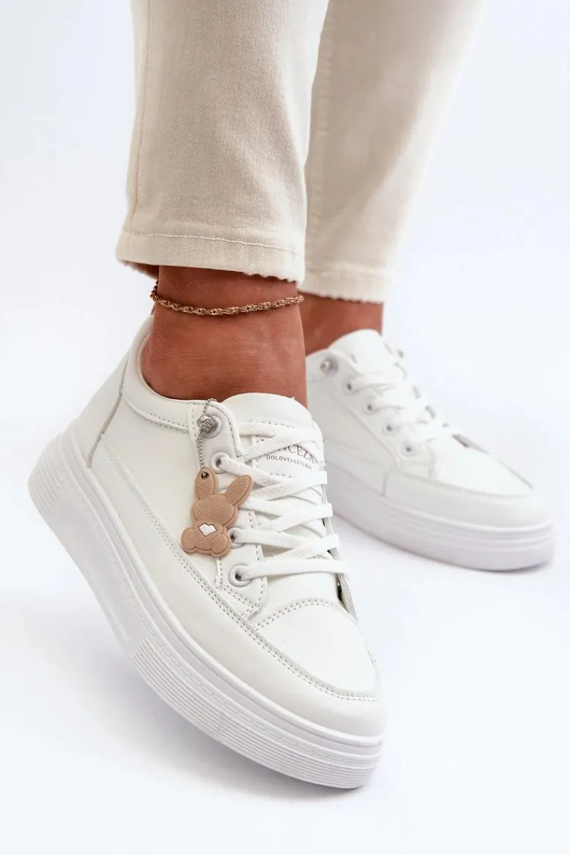 Discount Trampki Buty Sportowe Damskie Na Platformie Z Ozdobą Białe Vinceza 13613 Damskie Sneakersy Damskie