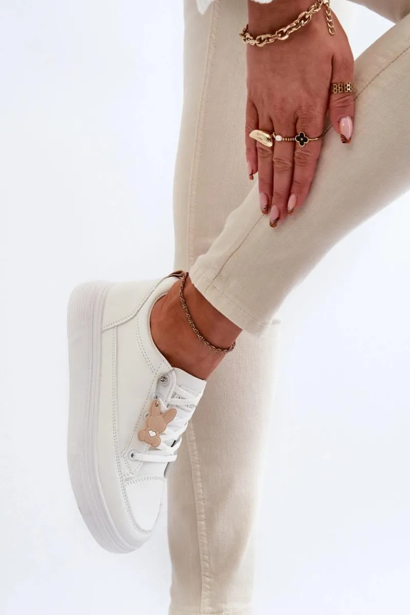 Discount Trampki Buty Sportowe Damskie Na Platformie Z Ozdobą Białe Vinceza 13613 Damskie Sneakersy Damskie