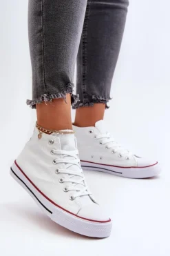 Sale Boto Trampki Damskie Białe Socerio Biały