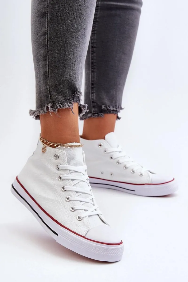 Sale Boto Trampki Damskie Białe Socerio Biały