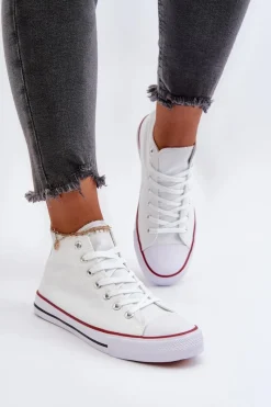 Sale Boto Trampki Damskie Białe Socerio Biały