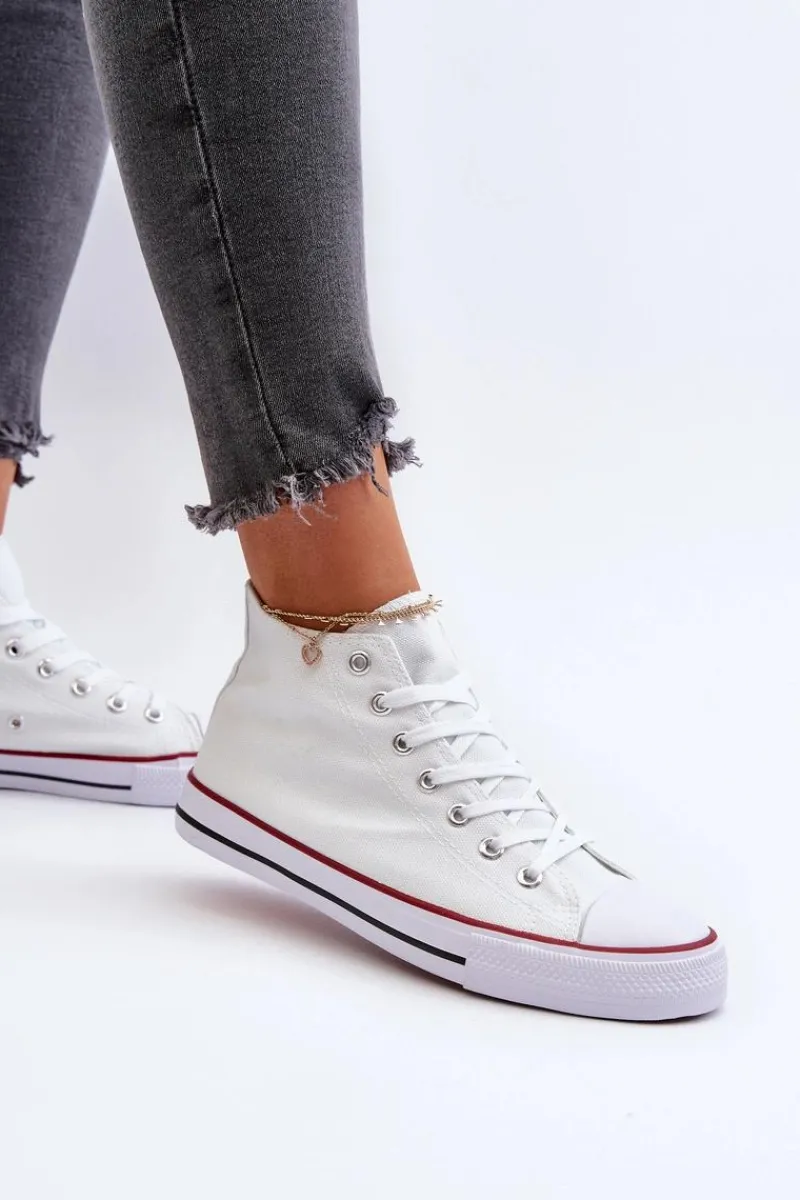 Sale Boto Trampki Damskie Białe Socerio Biały