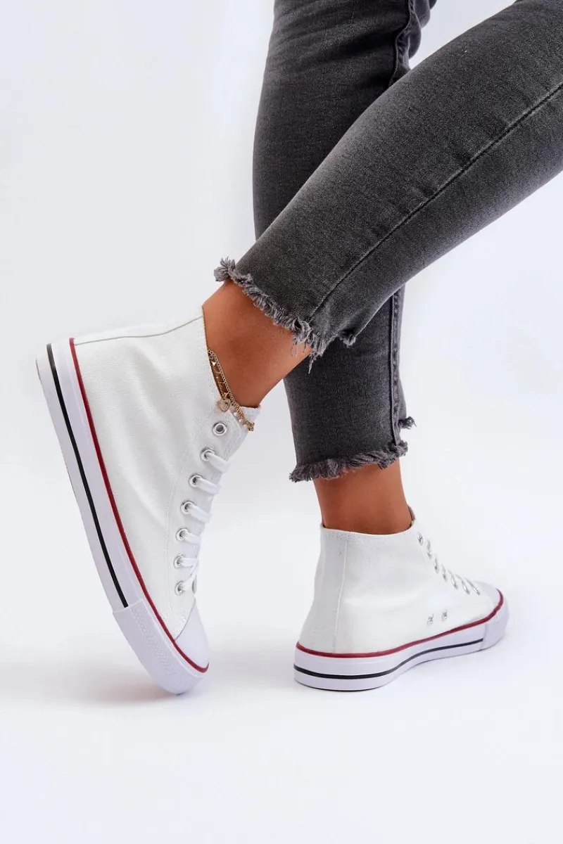 Sale Boto Trampki Damskie Białe Socerio Biały