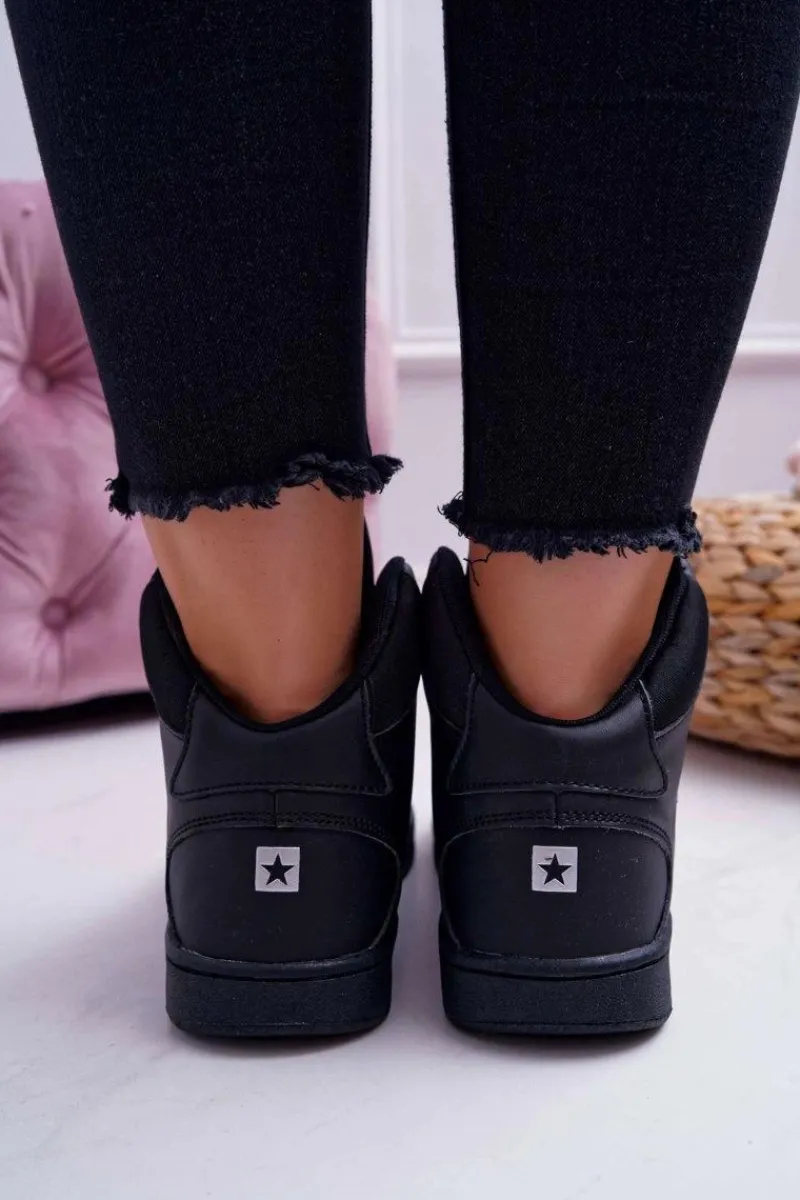 New Big Star Shoes Trampki Damskie Big Star Wysokie Czarne EE274211