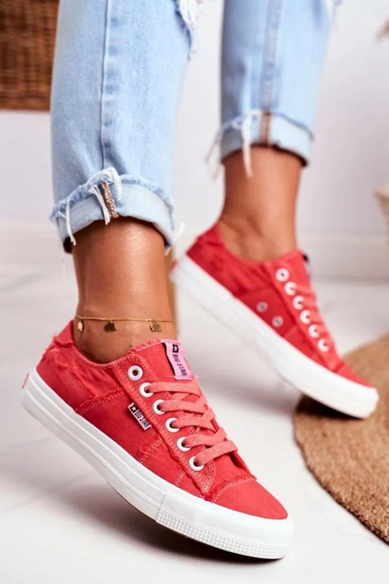 Big Star Shoes Trampki Damskie Big Star Czerwone DD274449