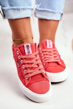 Big Star Shoes Trampki Damskie Big Star Czerwone DD274449