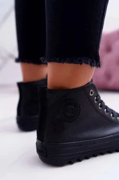 Trampki Ocieplane|Trampki Damskie Big Star></noscript>Big Star Shoes Trampki Damskie Big Star Wysokie Ocieplane Czarne EE274110