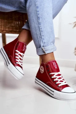 Best Big Star Shoes Trampki Damskie Big Star Czerwone GG274014
