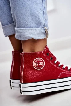Best Big Star Shoes Trampki Damskie Big Star Czerwone GG274014