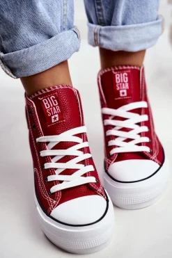 Best Big Star Shoes Trampki Damskie Big Star Czerwone GG274014