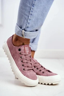 New Big Star Shoes Trampki Damskie Big Star Różowe GG274111
