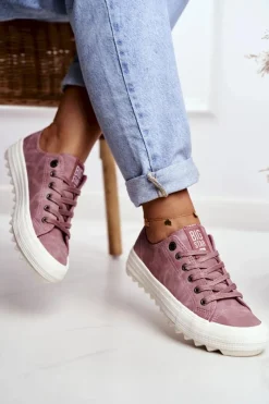 New Big Star Shoes Trampki Damskie Big Star Różowe GG274111