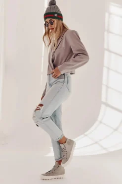 Sale Big Star Shoes Trampki Damskie Big Star Wysokie Ocieplane Szare EE274114 Szary