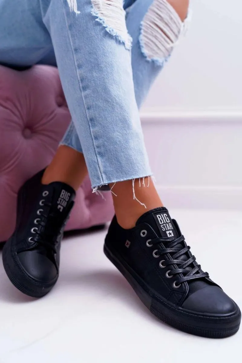 Outlet Trampki Damskie Big Star Czarne EE274384 Damskie Trampki Damskie Big Star|Trampki Damskie Niskie