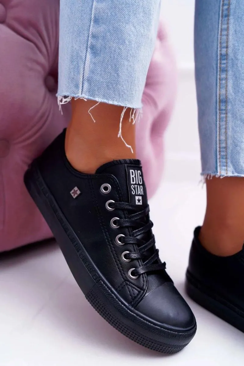 Outlet Trampki Damskie Big Star Czarne EE274384 Damskie Trampki Damskie Big Star|Trampki Damskie Niskie