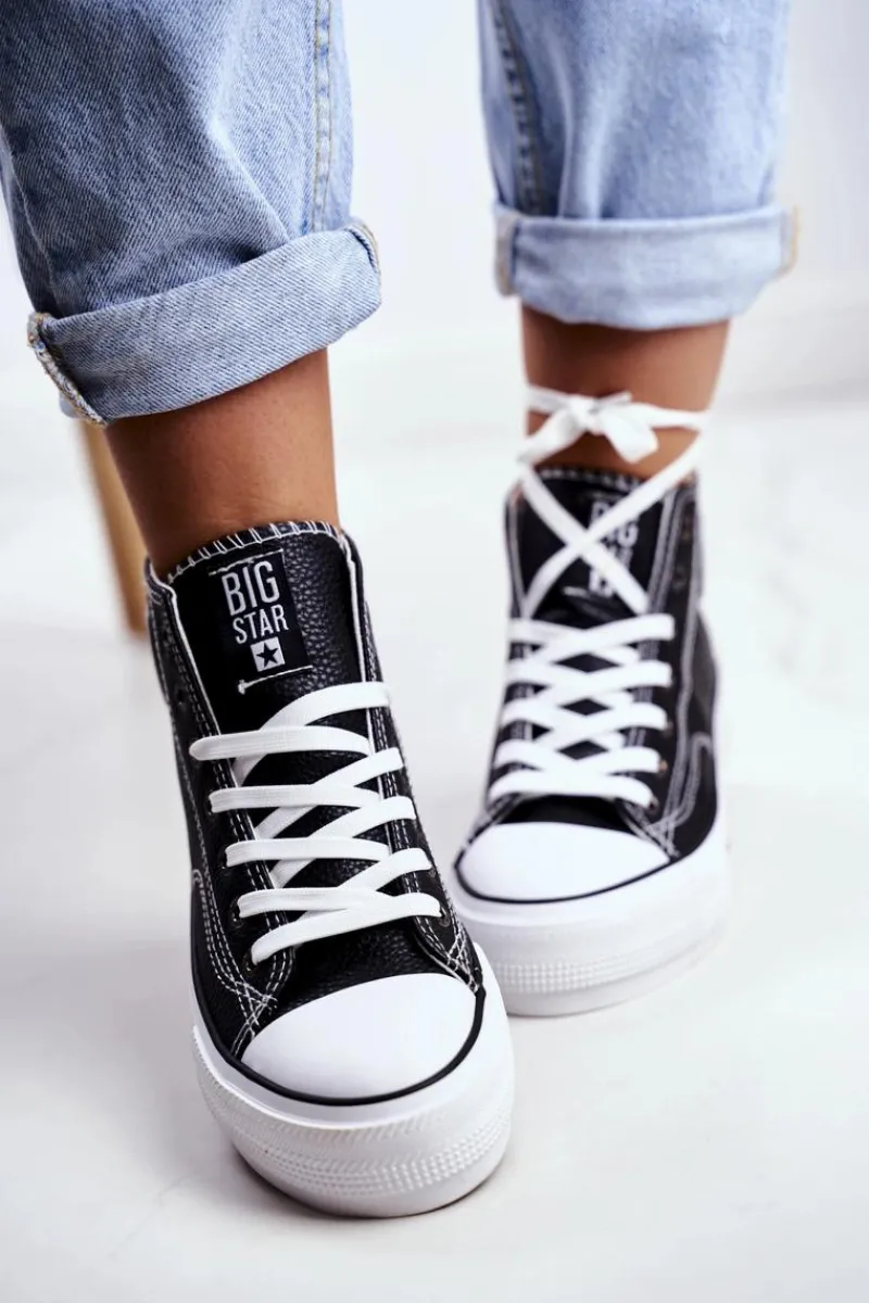 Trampki Damskie Big Star Czarne GG274012 Damskie Trampki Damskie Big Star|Trampki Damskie Wysokie