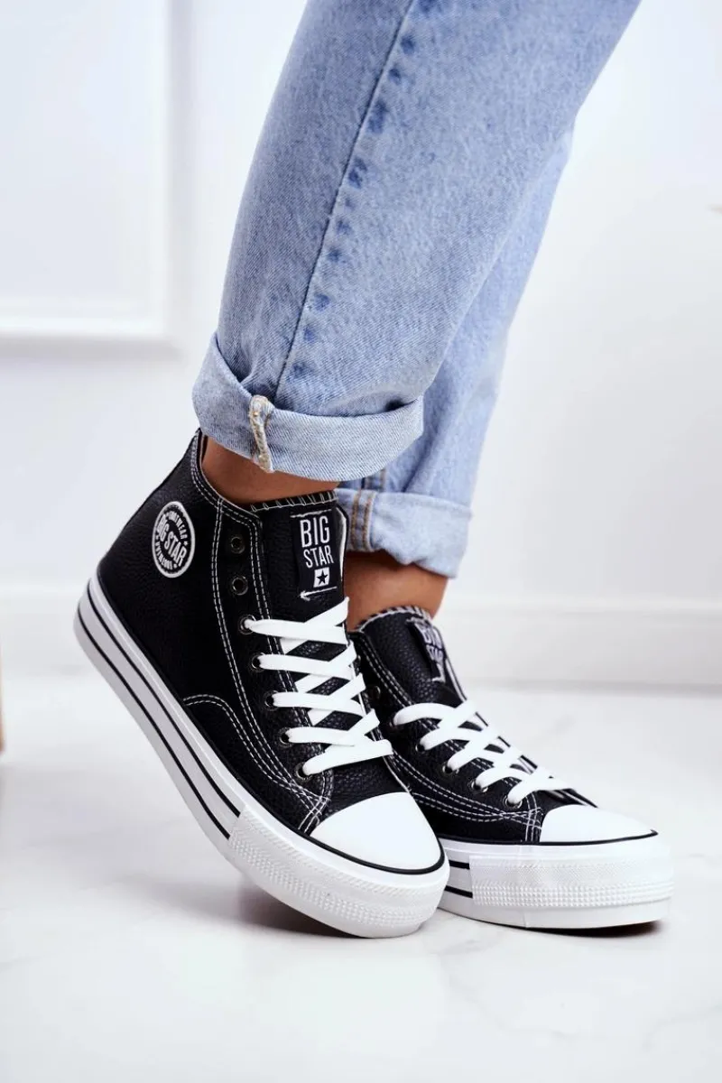 Trampki Damskie Big Star Czarne GG274012 Damskie Trampki Damskie Big Star|Trampki Damskie Wysokie