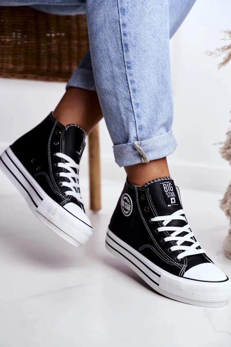 Trampki Damskie Big Star Czarne GG274012 Damskie Trampki Damskie Big Star|Trampki Damskie Wysokie