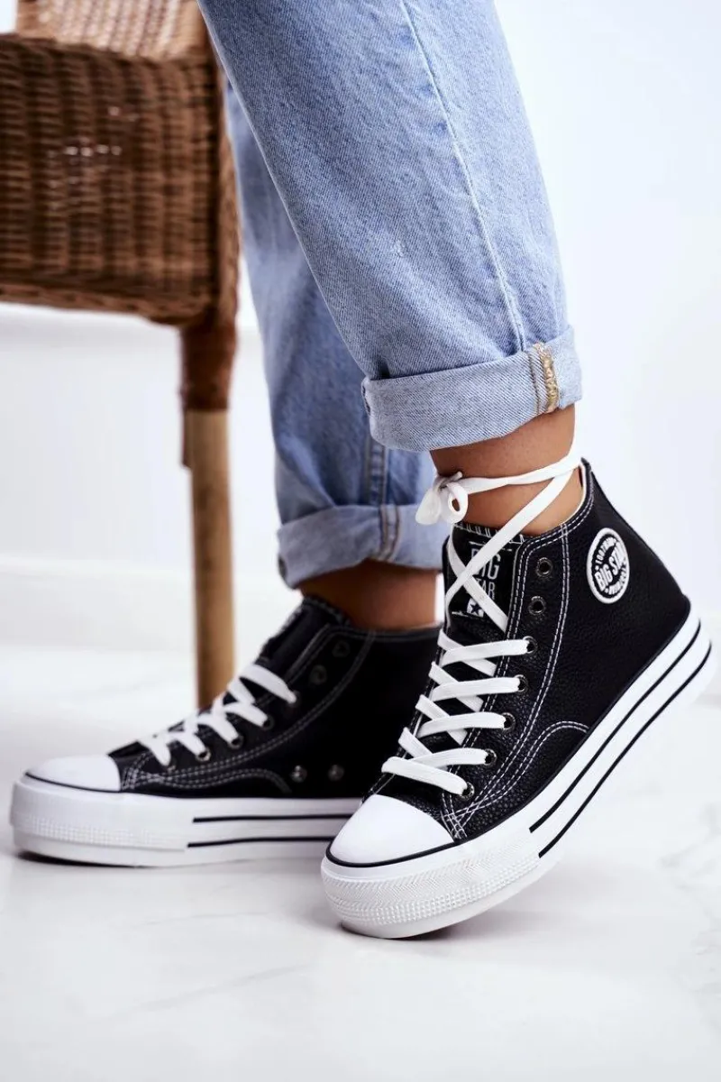 Trampki Damskie Big Star Czarne GG274012 Damskie Trampki Damskie Big Star|Trampki Damskie Wysokie