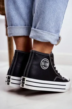 Trampki Damskie Big Star Czarne GG274012 Damskie Trampki Damskie Big Star|Trampki Damskie Wysokie