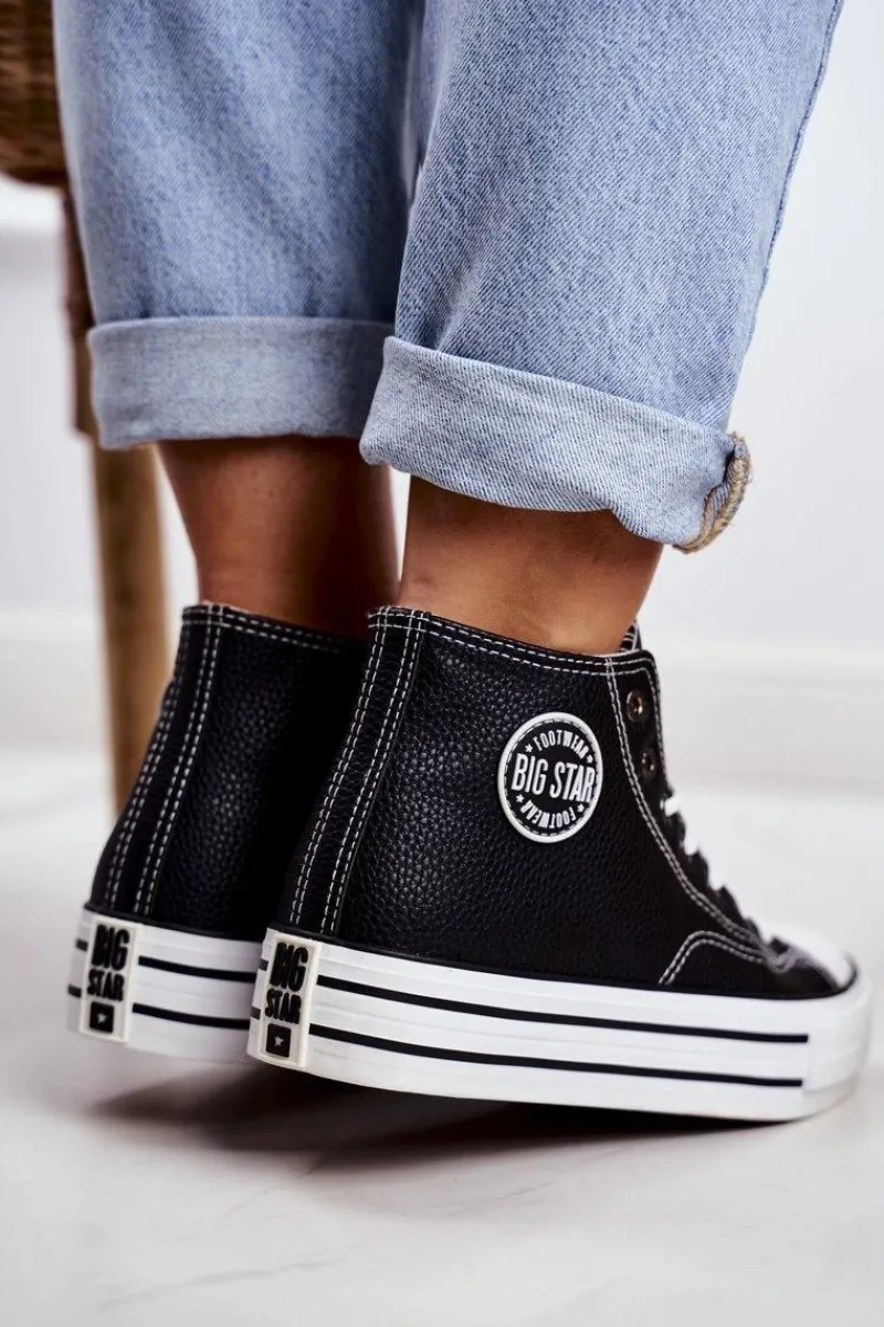 Trampki Damskie Big Star Czarne GG274012 Damskie Trampki Damskie Big Star|Trampki Damskie Wysokie