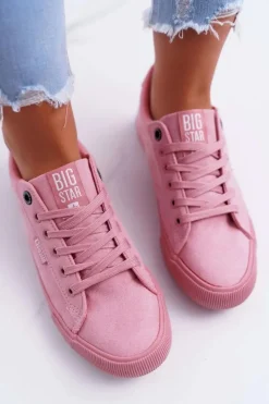 Discount Trampki Damskie Big Star Zamsz Różowe EE274047 Damskie Trampki Damskie Big Star|Trampki Damskie Niskie