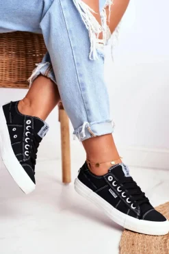 Clearance Trampki Damskie Big Star Czarne DD274446 Damskie Trampki Damskie Big Star|Trampki Damskie Niskie