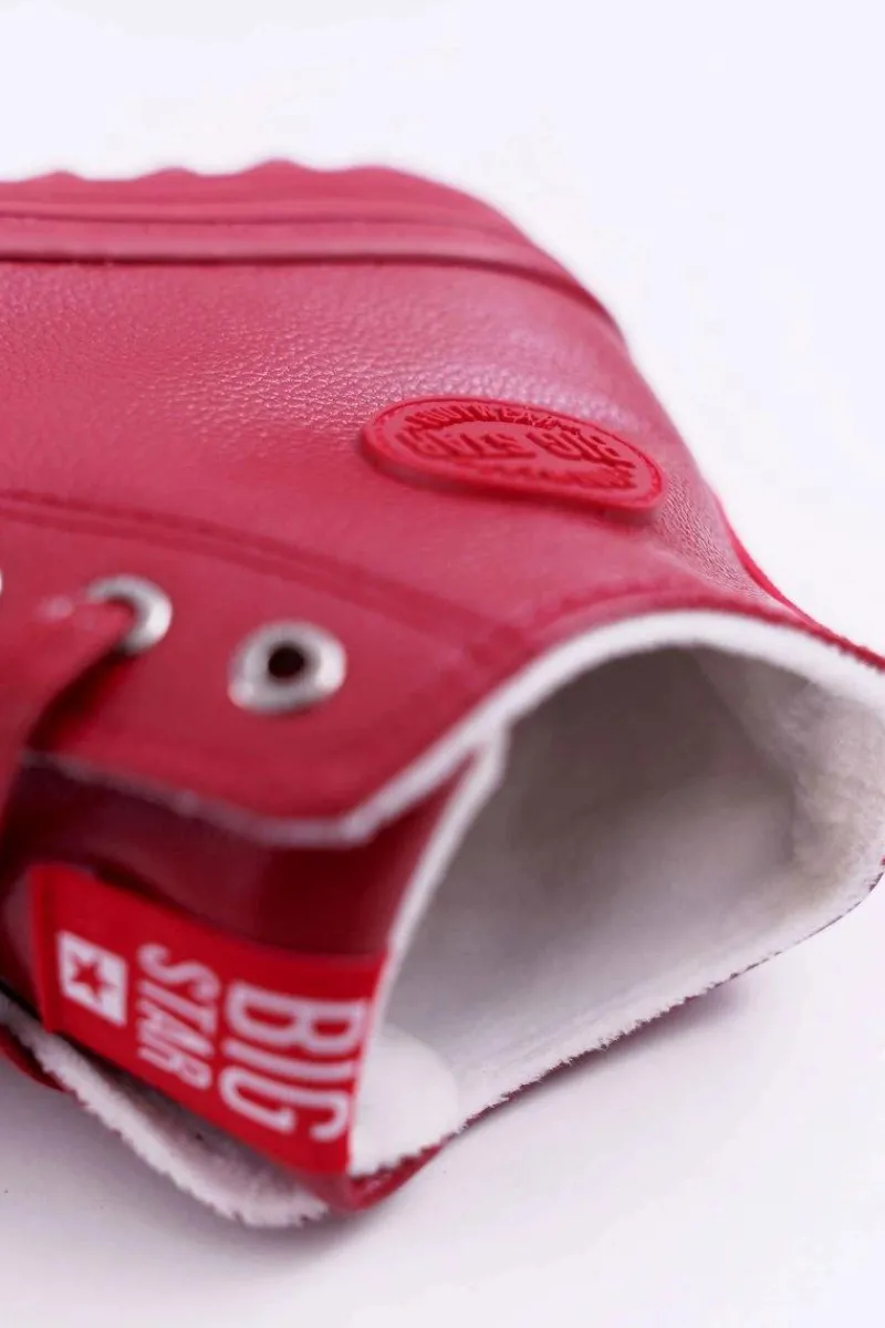 Online Big Star Shoes Trampki Damskie Big Star Wysokie Ocieplane Czerwone EE274112