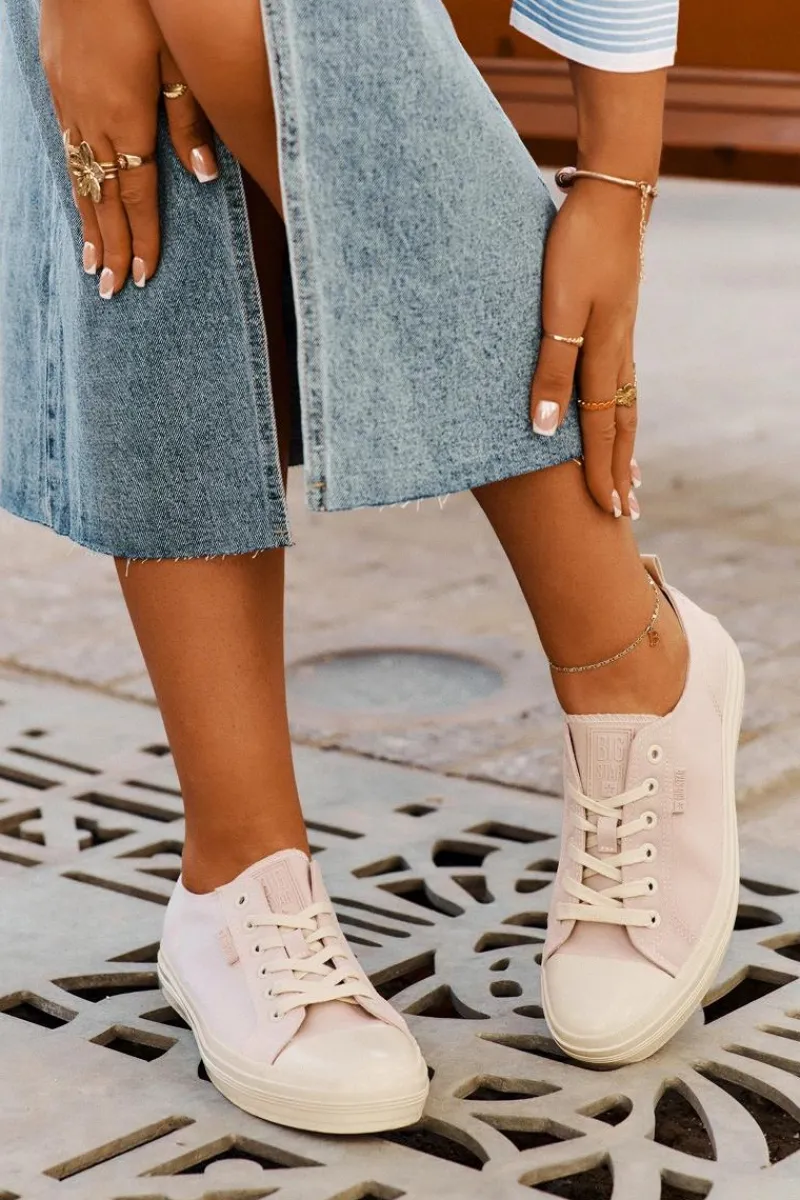 Big Star Shoes Trampki Damskie Big Star RR274732 Jasnoróżowe Różowy