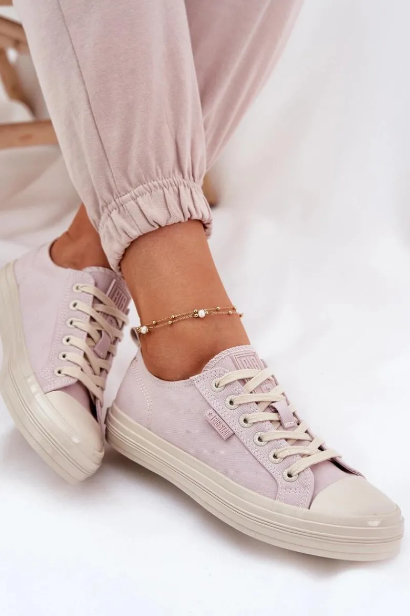 Big Star Shoes Trampki Damskie Big Star RR274732 Jasnoróżowe Różowy