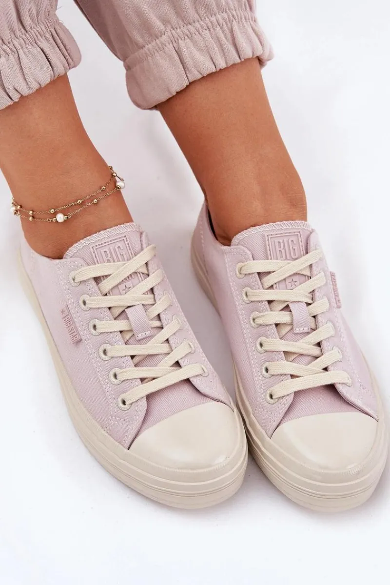 Big Star Shoes Trampki Damskie Big Star RR274732 Jasnoróżowe Różowy