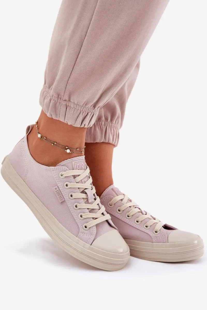 Big Star Shoes Trampki Damskie Big Star RR274732 Jasnoróżowe Różowy