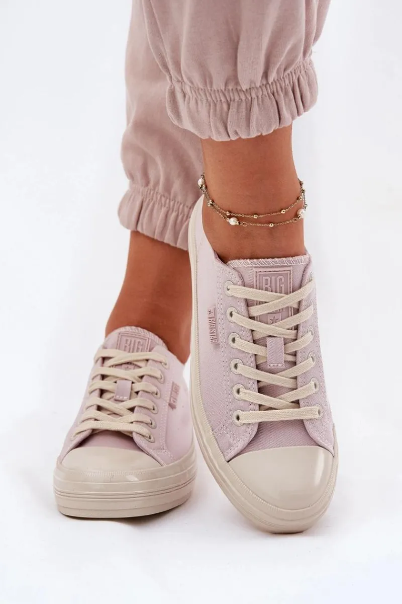 Big Star Shoes Trampki Damskie Big Star RR274732 Jasnoróżowe Różowy